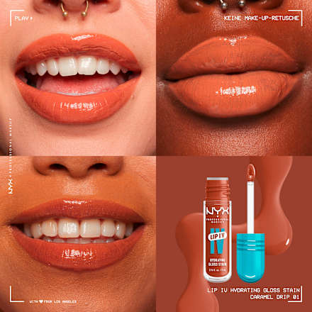 Lipgloss Lip IV Gloss Stain 01 Caramel Drip, 5 ml NYX PROFESSIONAL MAKEUP