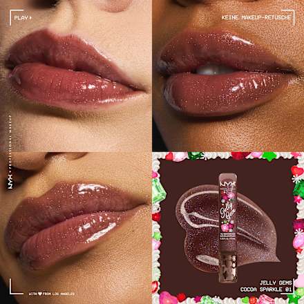 NYX PROFESSIONAL MAKEUP Lipgloss XMAS Jelly Gem 01 Cocoa Sparkle, 7,5 ml