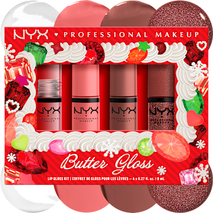 NYX PROFESSIONAL MAKEUP Lippengloss Set XMAS Butter Gloss Kit 4tlg, 32 ml