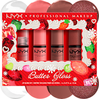NYX PROFESSIONAL MAKEUP Lippengloss Set XMAS Butter Gloss Kit 4tlg, 32 ml