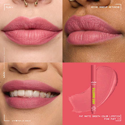 Lippenstift Fat Matte Smooth 11 Pink Puff, 2 g
