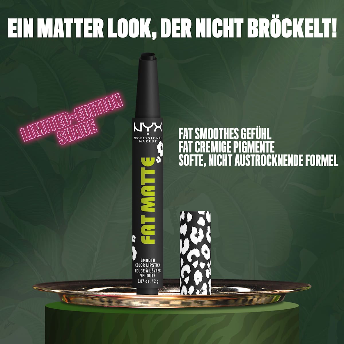 NYX PROFESSIONAL MAKEUP Lippenstift Fat Matte Smooth Color 02 Fatal Pout, 2 g