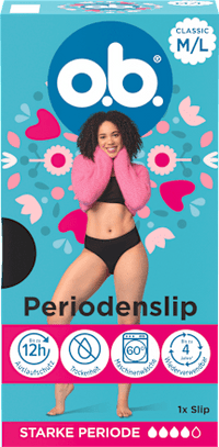 Menstruatieonderbroek zwart maat M/L, 1 stuk
