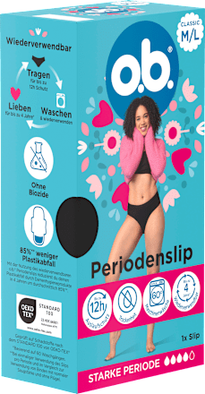 Menstruatieonderbroek zwart maat M/L, 1 stuk