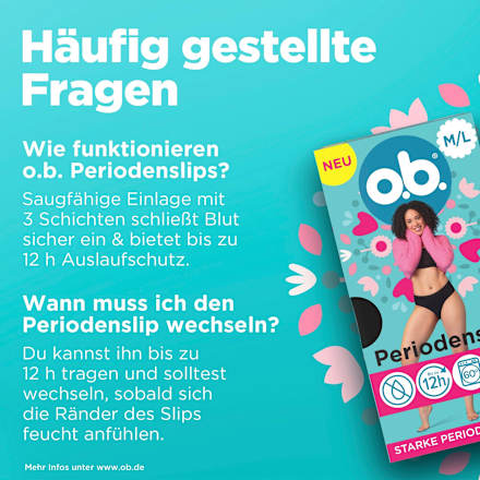 Menstruatieonderbroek zwart maat M/L, 1 stuk