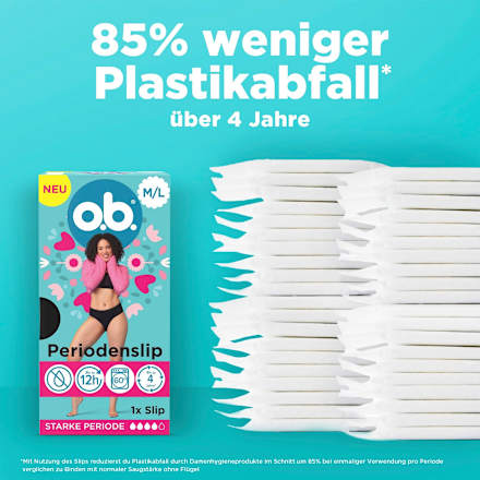 Menstruatieonderbroek zwart maat M/L, 1 stuk