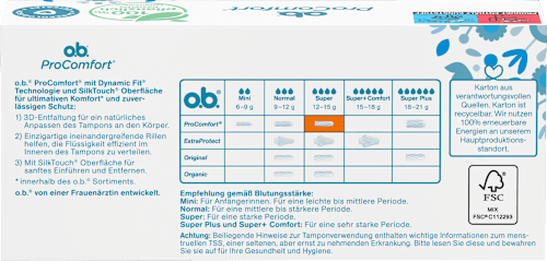 Tampons ProComfort Super, 16 stuks