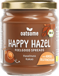 Hazelnootpasta, "Happy Hazel" feelgood spreads, hazelnootcacao, 200 g