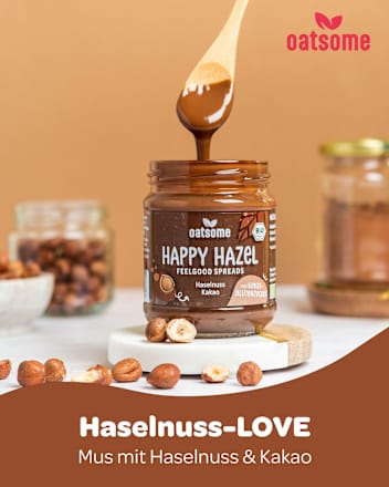 Haselnussmus, "Happy Hazel" Feelgood Spreads, Haselnuss Kakao, 200 g