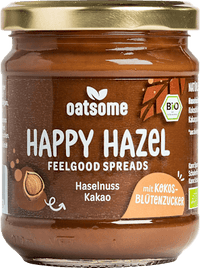 Hazelnootpasta, "Happy Hazel" feelgood spreads, hazelnootcacao, 200 g