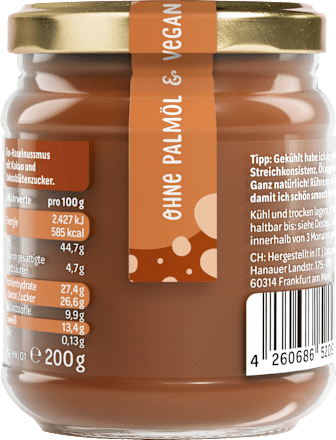 Haselnussmus, "Happy Hazel" Feelgood Spreads, Haselnuss Kakao, 200 g