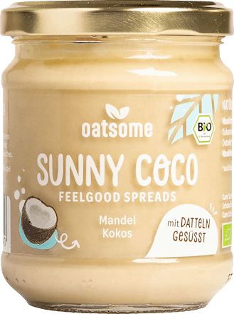 Amandelboter, "Sunny Coco" Feelgood Spreads, amandel-kokos, 200 g