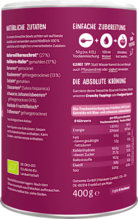 Smoothie Bowl Pulver Benjamin Blaubeer, Blaubeere & Johannisbeere, 400 g
