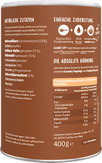 Smoothie Bowl Pulver Choco Crush, Milde Choco, 400 g