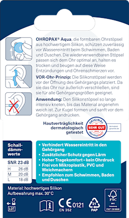 Ohrstöpsel Aqua, 6 St