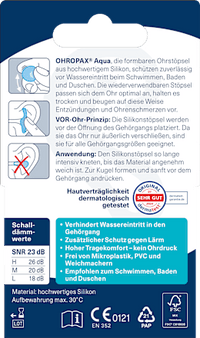 Ohrstöpsel Aqua, 6 St