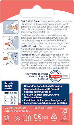 Ohrstöpsel Color, 8 St