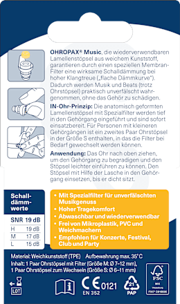 Ohrstöpsel Music, 2 St