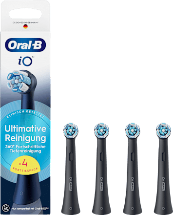 iO Ultimate Cleaning borstelkop, zwart, 4 stuks