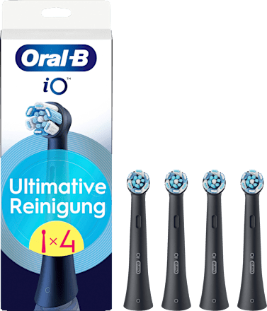iO Ultimate Cleaning borstelkop, zwart, 4 stuks