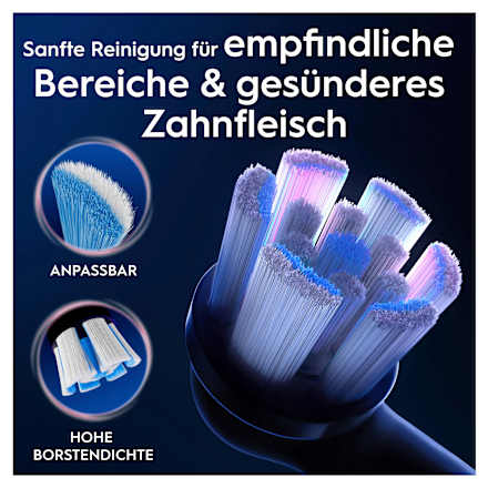 Aufsteckbürsten iO Sanfte Reinigung schwarz, 4 Anzahl