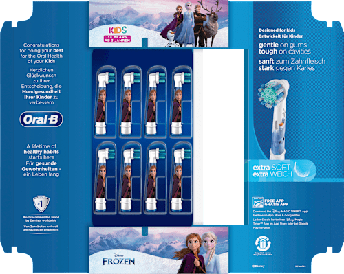 Aufsteckbürsten Kinder Frozen, ab 3 Jahren, extra weich, 8 St