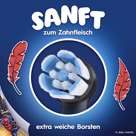Aufsteckbürsten Kinder iO Spiderman Sanfte Reinigung, ab 6 Jahren, 2 St