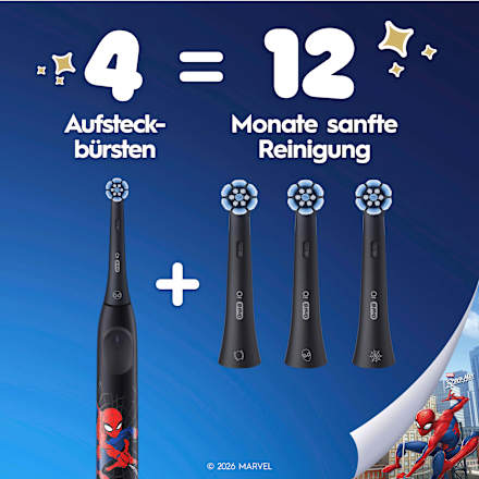Aufsteckbürsten Kinder iO Spiderman Sanfte Reinigung, ab 6 Jahren, 2 St