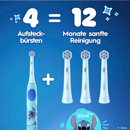 Aufsteckbürsten Kinder iO Stitch Sanfte Reinigung, ab 6 Jahren, 2 St