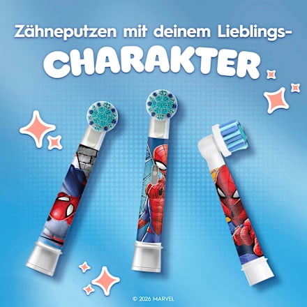 Aufsteckbürsten Kinder Spiderman, ab 3 Jahren, extra weich, 8 St