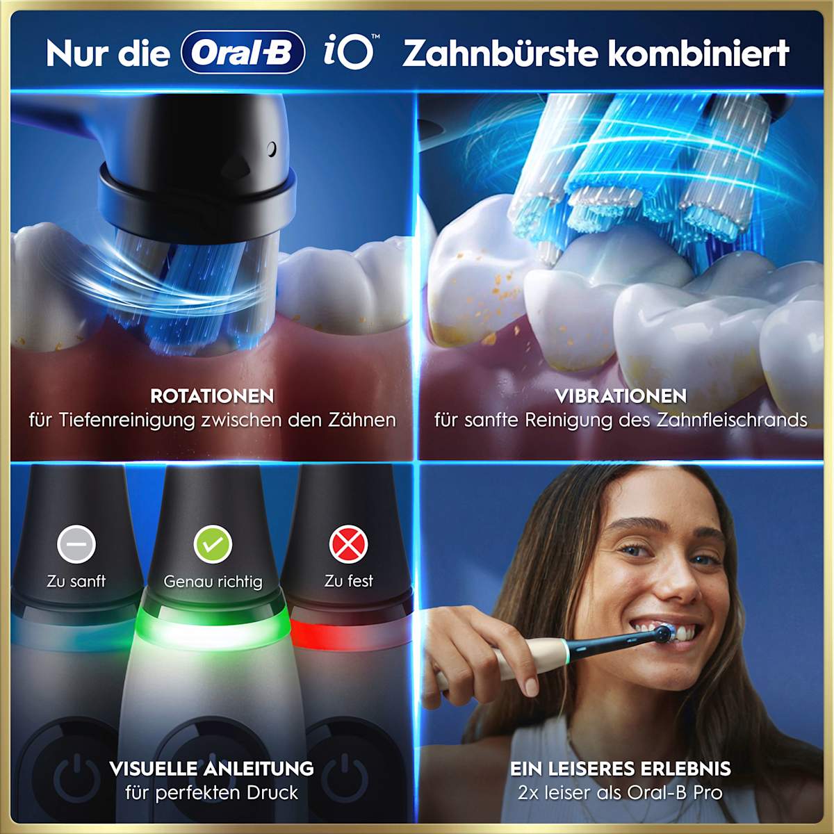 Oral-B Elektrische Zahnbürste iO Series 9 Gold, 1 St