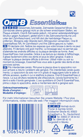 Zahnseide Essential Floss gewachst, 50 m Oral-B