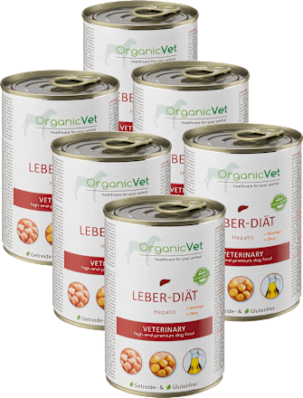 Nassfutter Hund mit Huhn, Leber Diät Multipack (6x400 g), 2,4 kg OrganicVet
