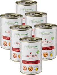 Nassfutter Hund mit Huhn, Leber Diät Multipack (6x400 g), 2,4 kg OrganicVet