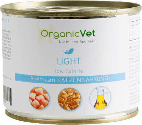 Nat kattenvoer met gevogelte, licht caloriearm, multipack (6 x 200 g), 1,2 kg