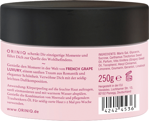 Body Scrub Crème-Olie Scrub Franse Druiven Luxe, 250 g