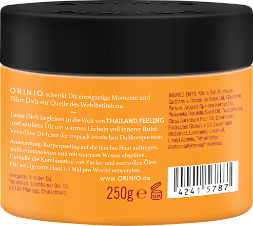 Körperpeeling Thailand Feeling Zucker, Argan- & Sacha Inchi Öl, 250 g