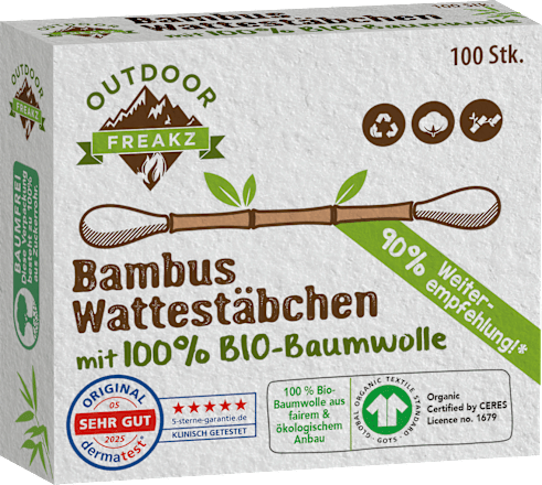 Bamboe wattenstaafjes, 100 stuks