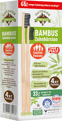 Zahnbürste Bambus Familien Packung mittel (4er Packung), 4 St