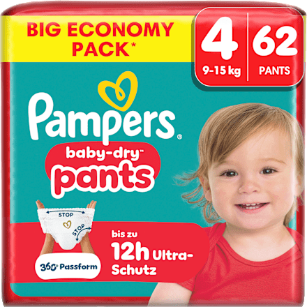 Baby Pants Baby Dry Gr. 4 (9-15 kg) Big Pack, 62 St