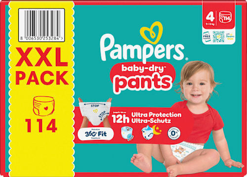 Baby Pants Baby Dry Gr. 4 (9-15 kg) XXL Pack, 114 St