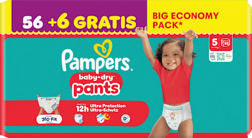 Baby Pants baby-dry Gr. 5 (11-17 kg) Big Economy Pack, 62 St