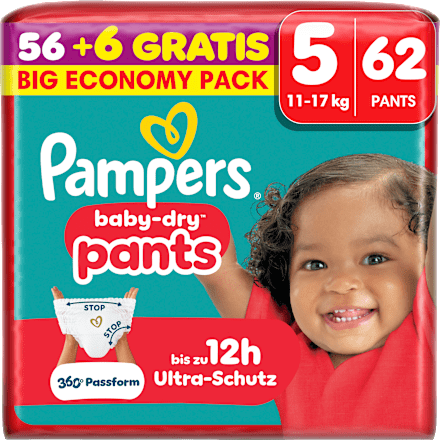 Baby Pants baby-dry Gr. 5 (11-17 kg) Big Economy Pack, 62 St