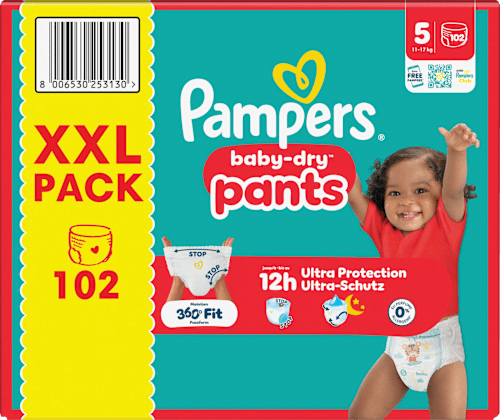 Baby Pants Baby Dry Gr. 5 (11-17 kg) XXL Pack, 102 St