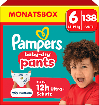 Baby Pants Baby Dry Gr. 6 Extra Large (13-19 kg) Monatsbox, 138 St