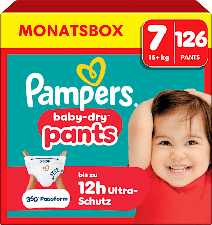 Baby Pants Baby Dry Gr. 7 Extra Large (15+ kg) Monatsbox, 126 St