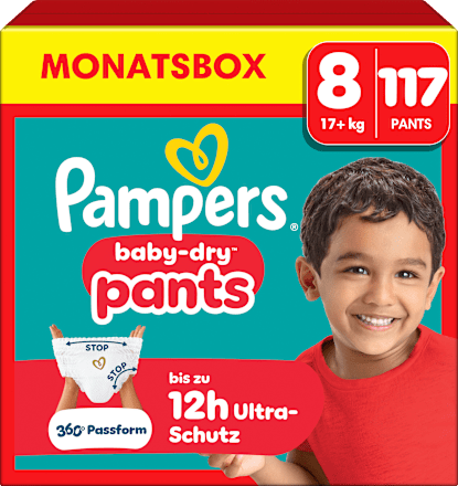 Baby Pants Baby Dry Gr. 8 Extra Large (17+ kg) Monatsbox, 117 St