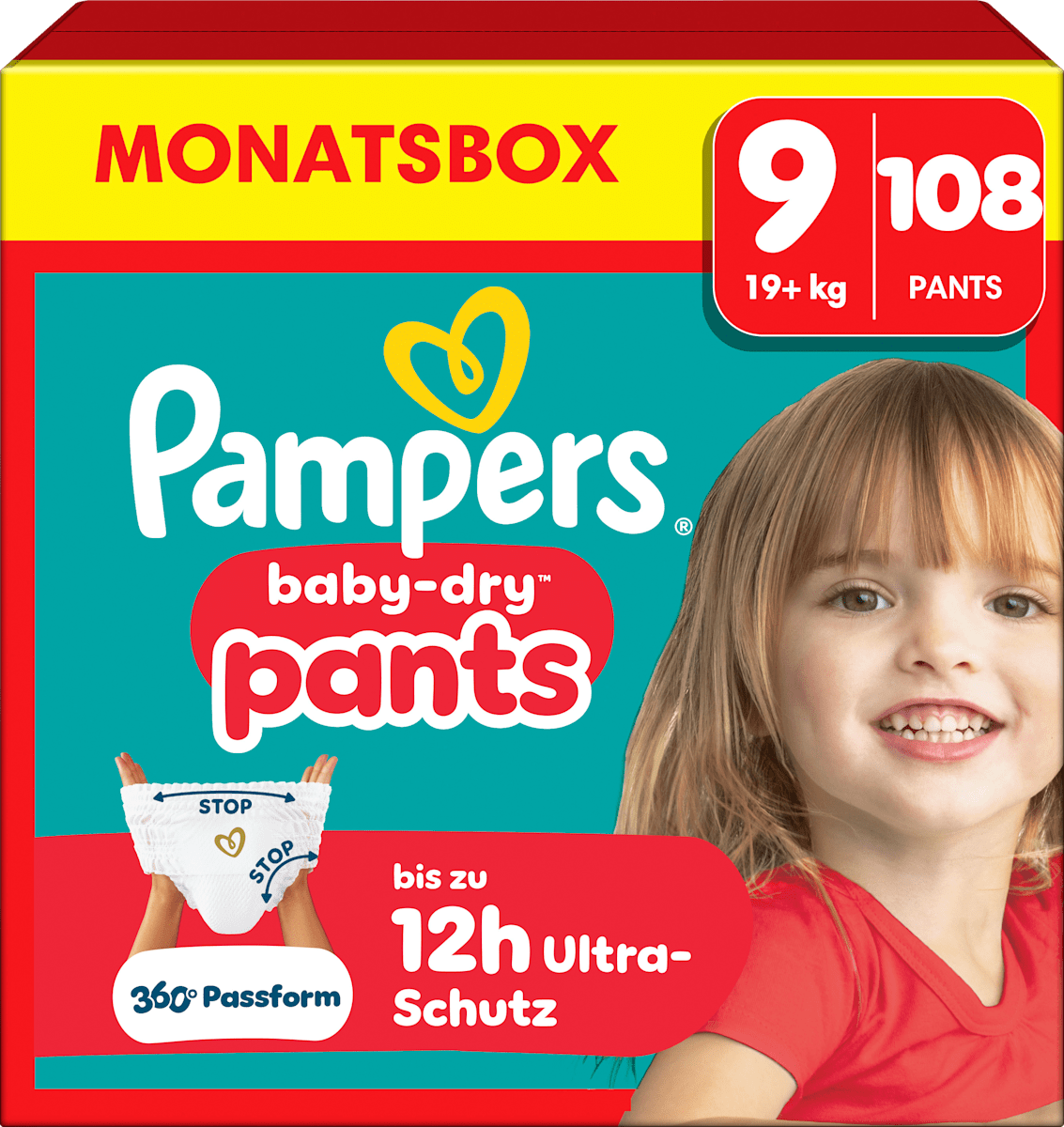 Pampers baby-dry Baby Pants baby dry Gr.9 (19+ kg), Monatspack, 108 Anzahl