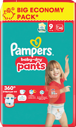 Baby Pants baby-dry Gr. 9 XL (19+ kg) Big Pack, 40 St