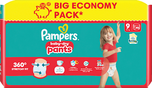 Baby Pants baby-dry Gr. 9 XL (19+ kg) Big Pack, 40 St